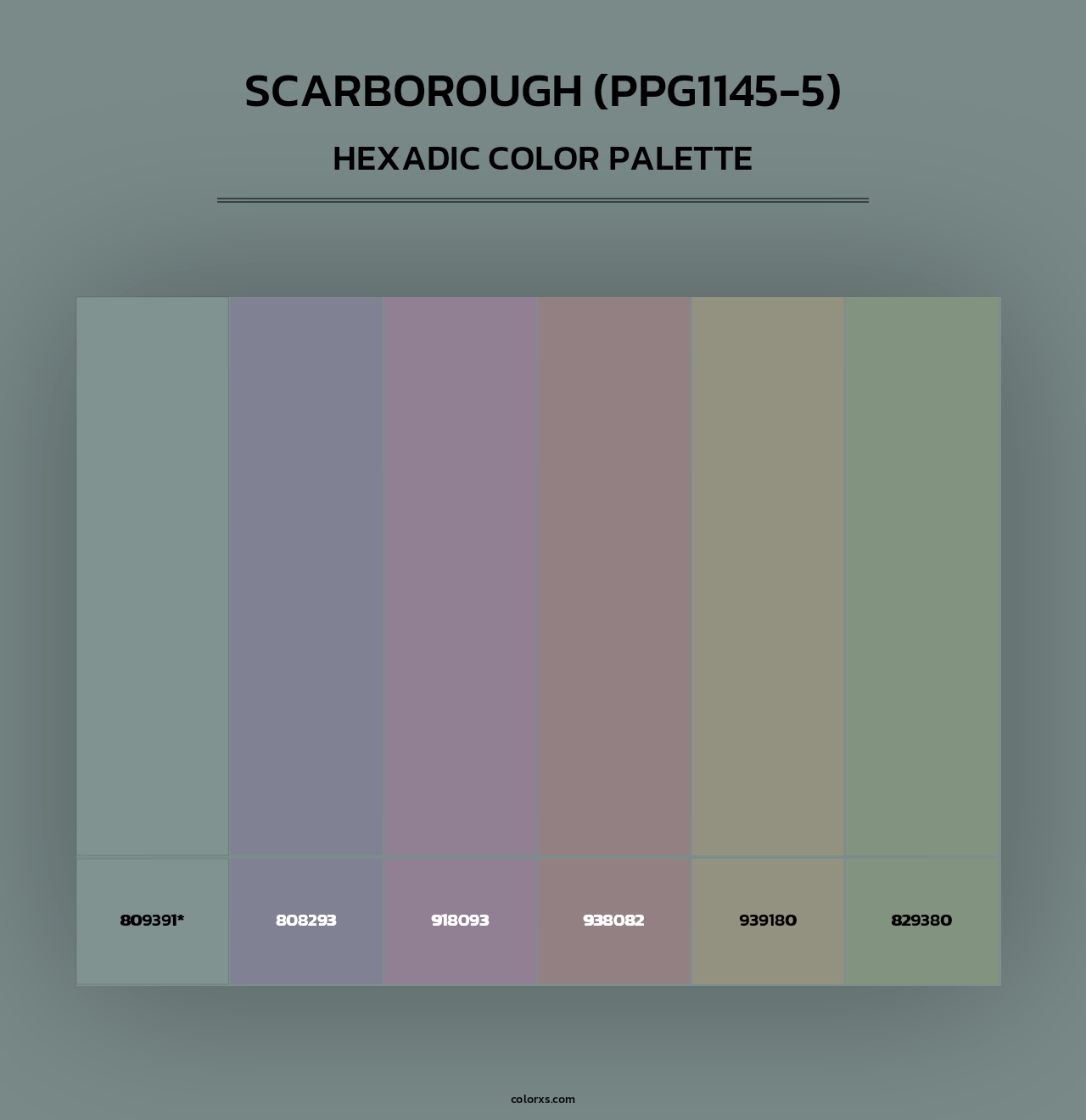 Scarborough (PPG1145-5) - Hexadic Color Palette
