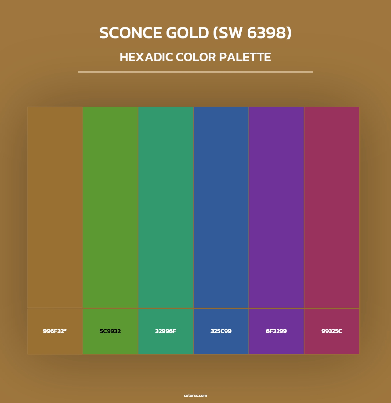 Sconce Gold (SW 6398) - Hexadic Color Palette