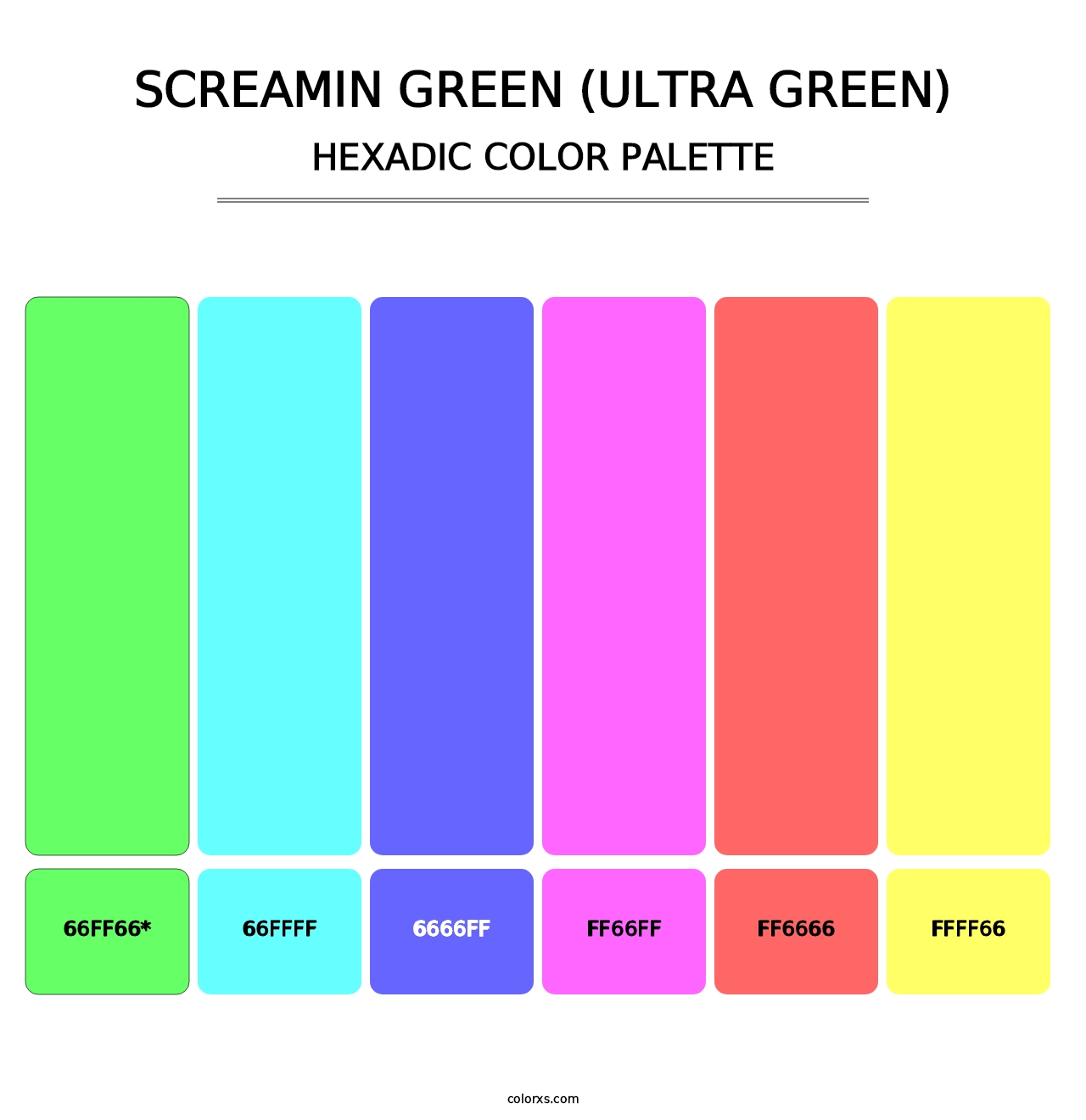 Screamin Green (Ultra Green) - Hexadic Color Palette