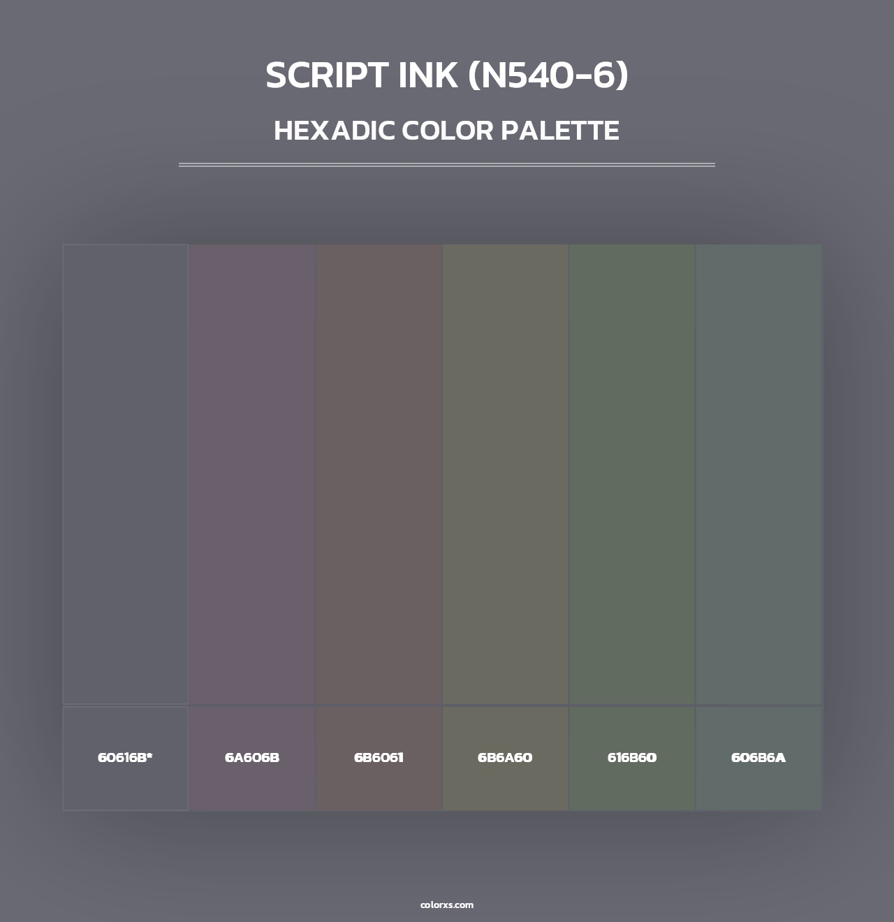 Script Ink (N540-6) - Hexadic Color Palette