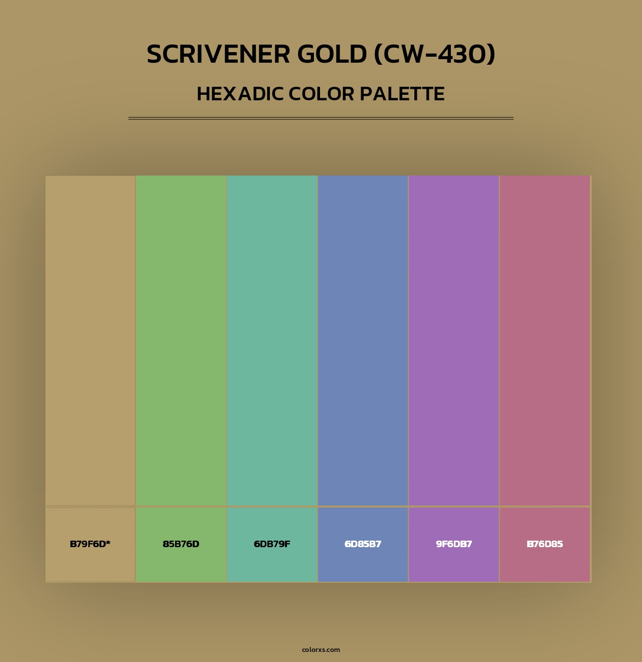 Scrivener Gold (CW-430) - Hexadic Color Palette