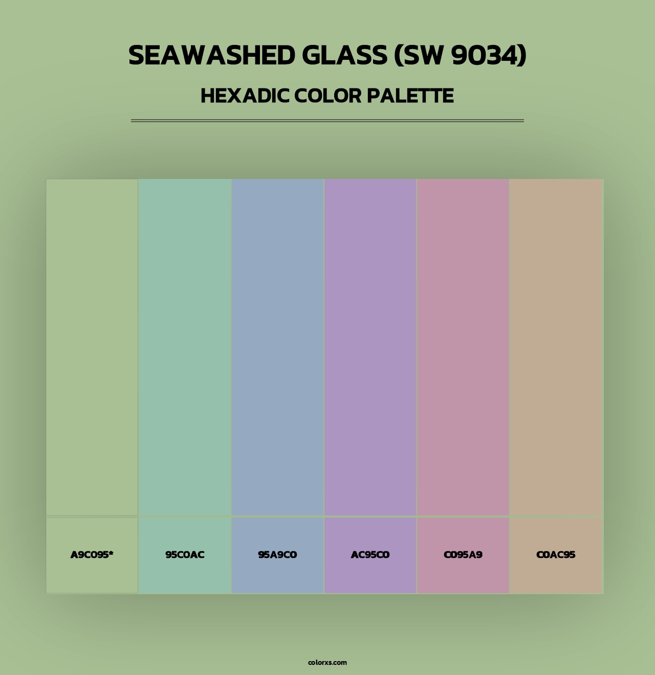 Seawashed Glass (SW 9034) - Hexadic Color Palette