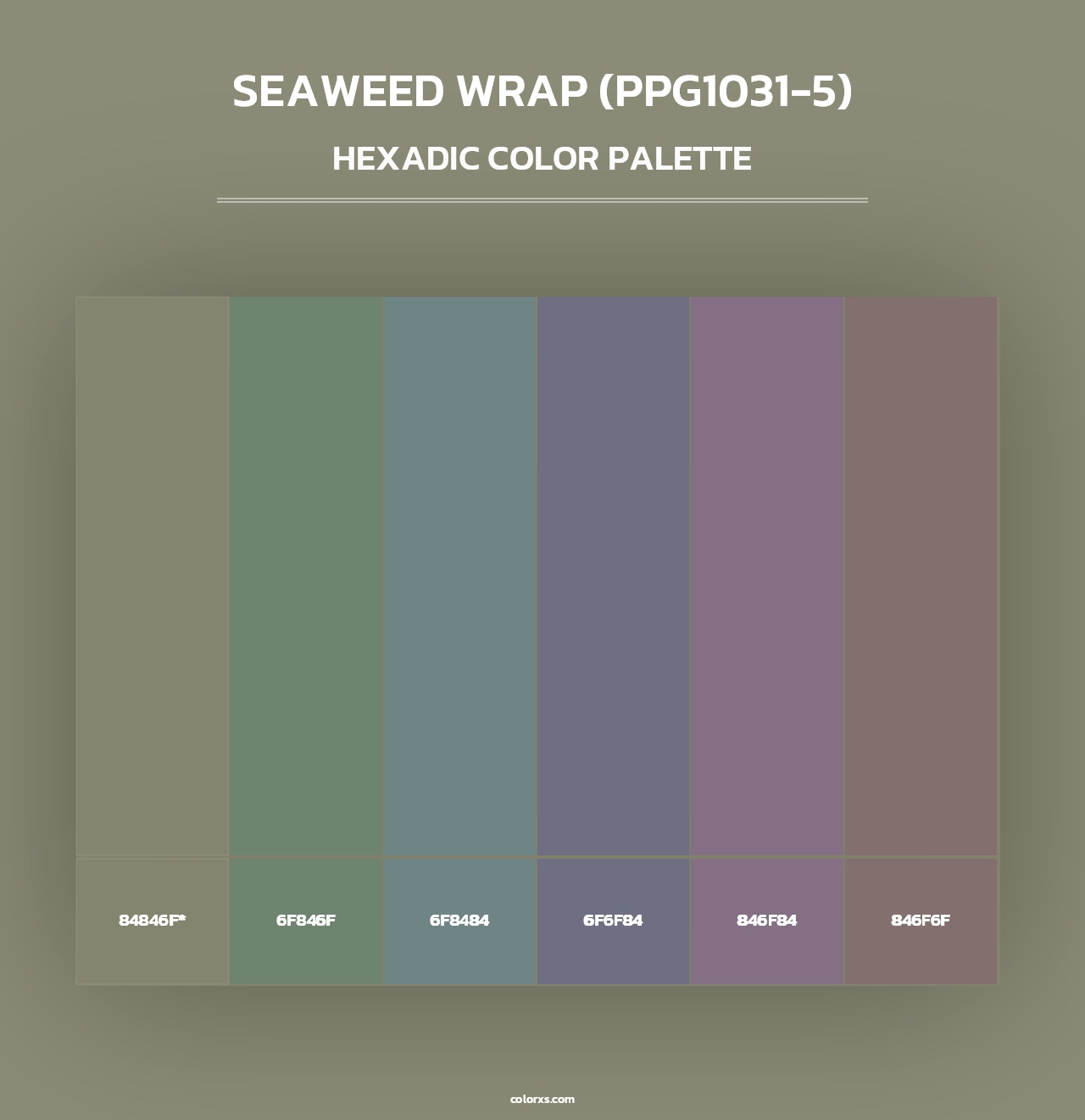 Seaweed Wrap (PPG1031-5) - Hexadic Color Palette