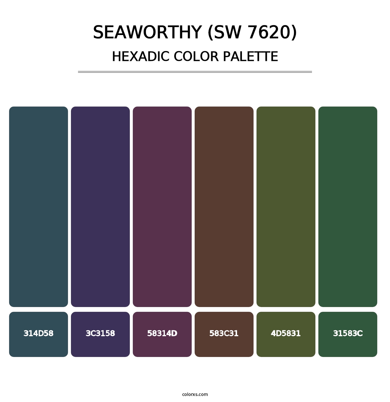 Seaworthy (SW 7620) - Hexadic Color Palette