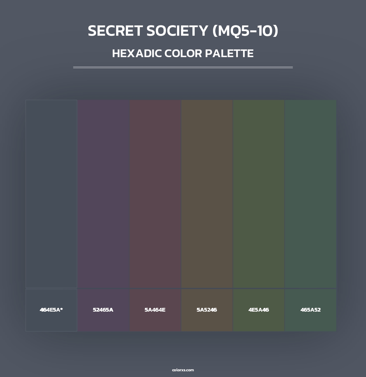 Secret Society (MQ5-10) - Hexadic Color Palette