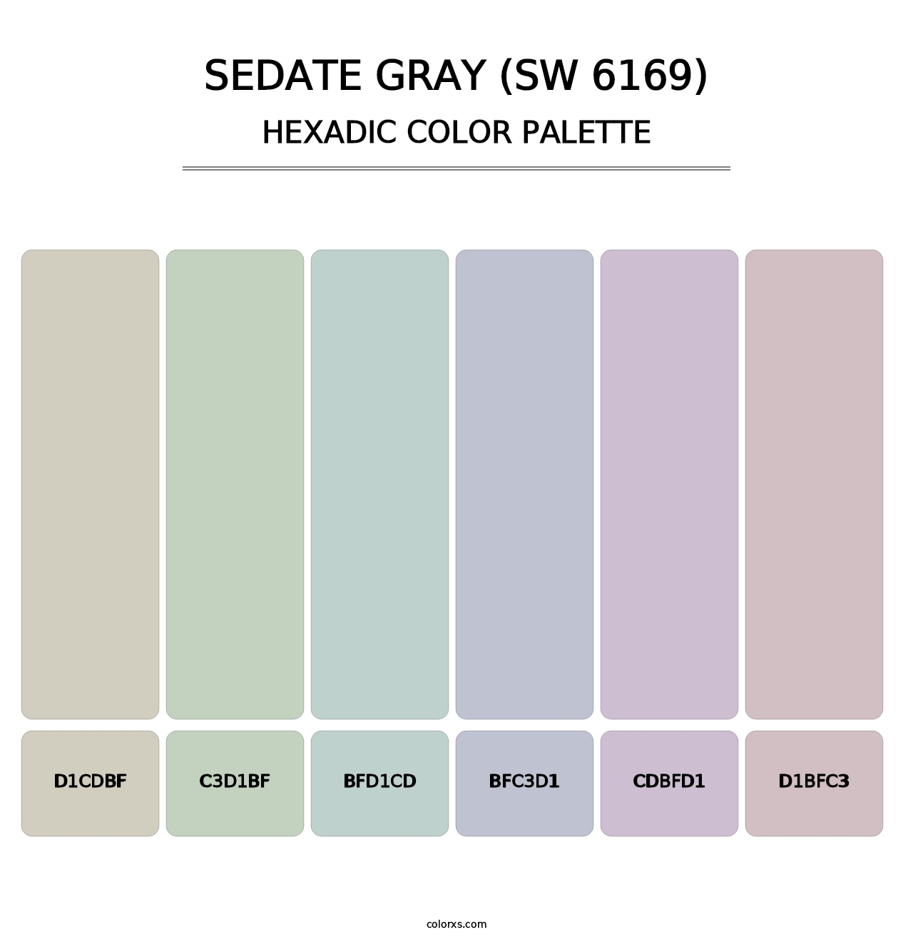 Sedate Gray (SW 6169) - Hexadic Color Palette