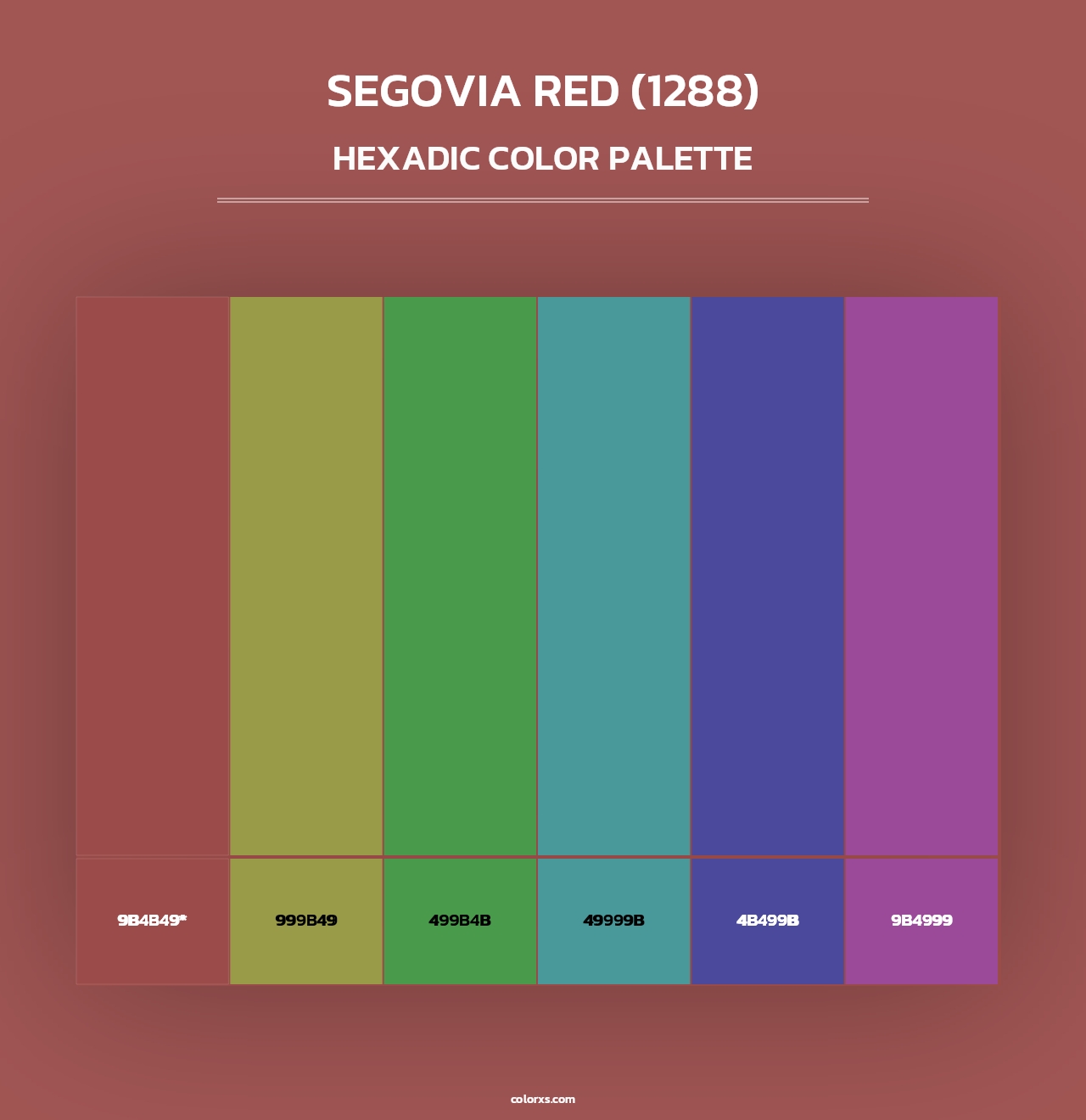 Segovia Red (1288) - Hexadic Color Palette