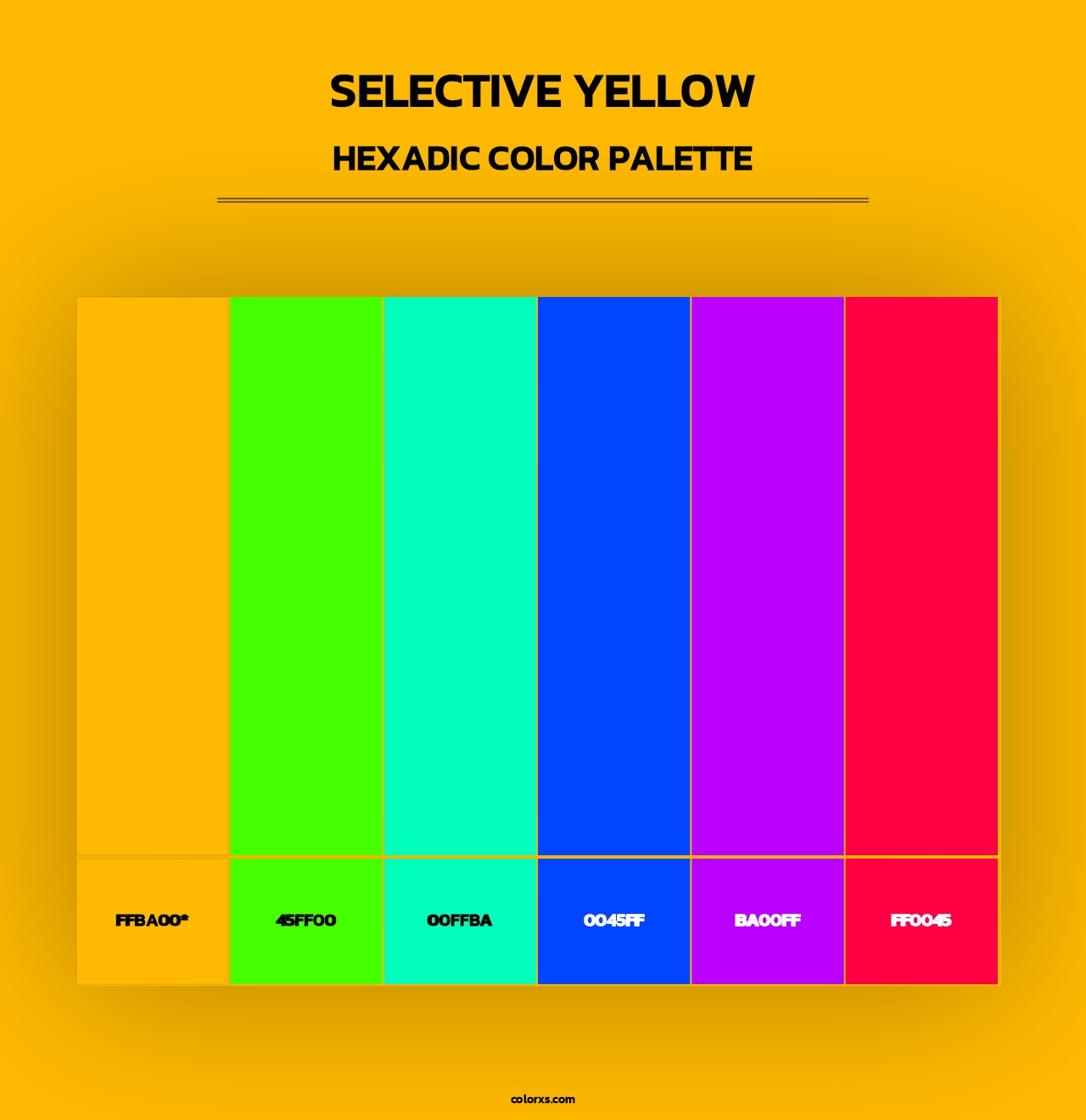 Selective yellow - Hexadic Color Palette