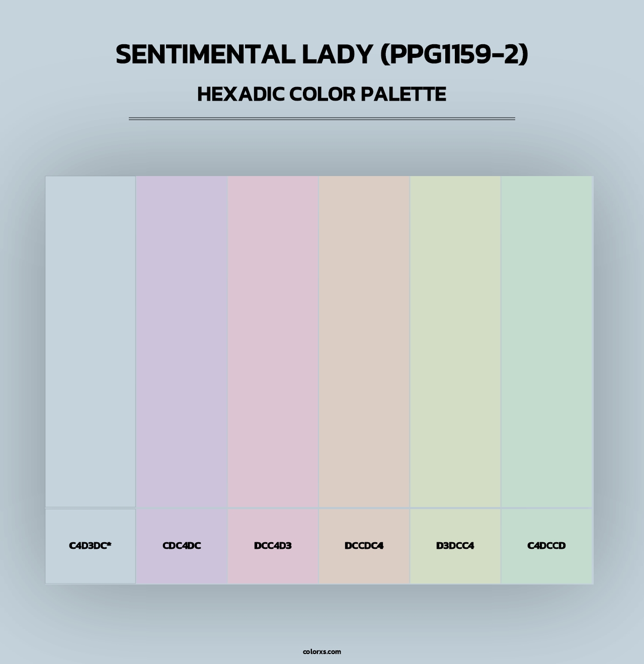 Sentimental Lady (PPG1159-2) - Hexadic Color Palette