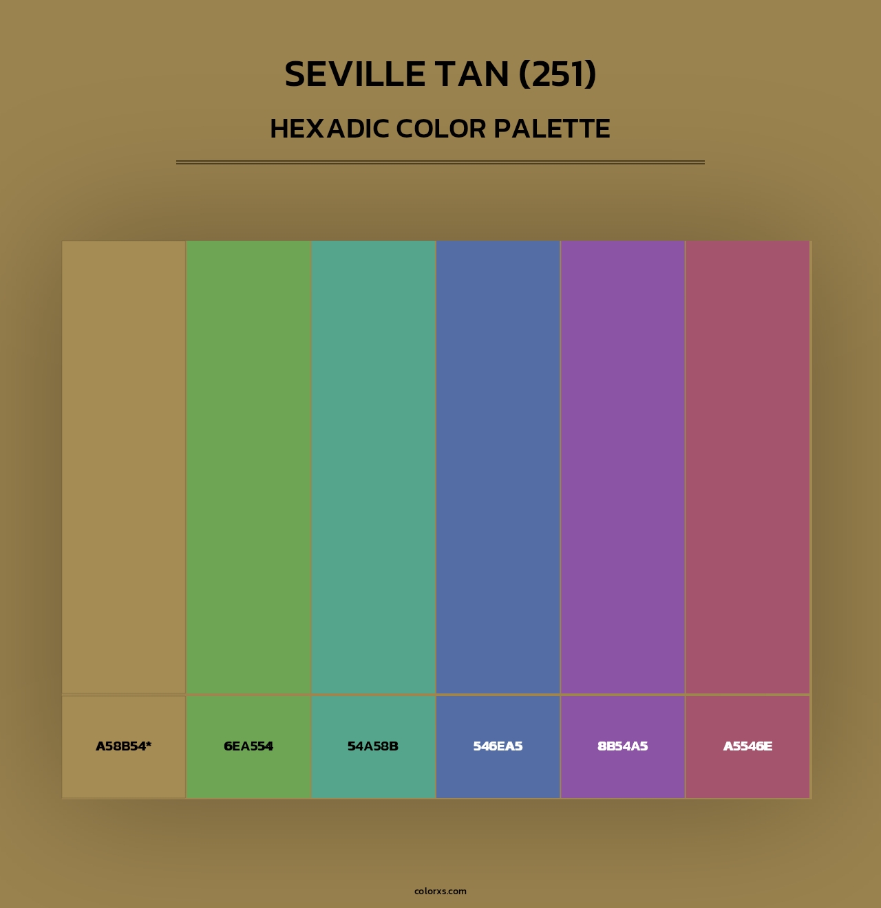 Seville Tan (251) - Hexadic Color Palette