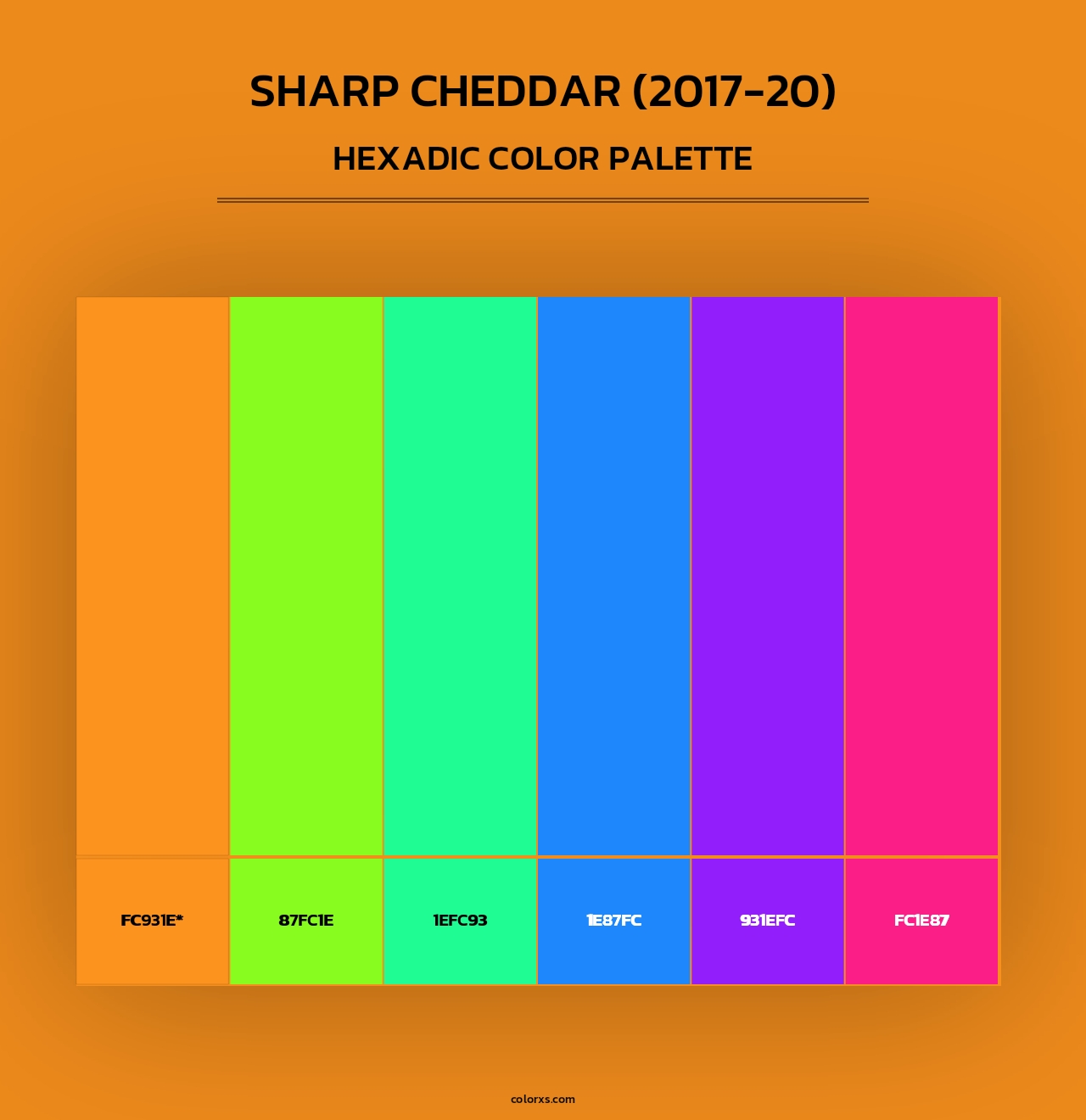 Sharp Cheddar (2017-20) - Hexadic Color Palette