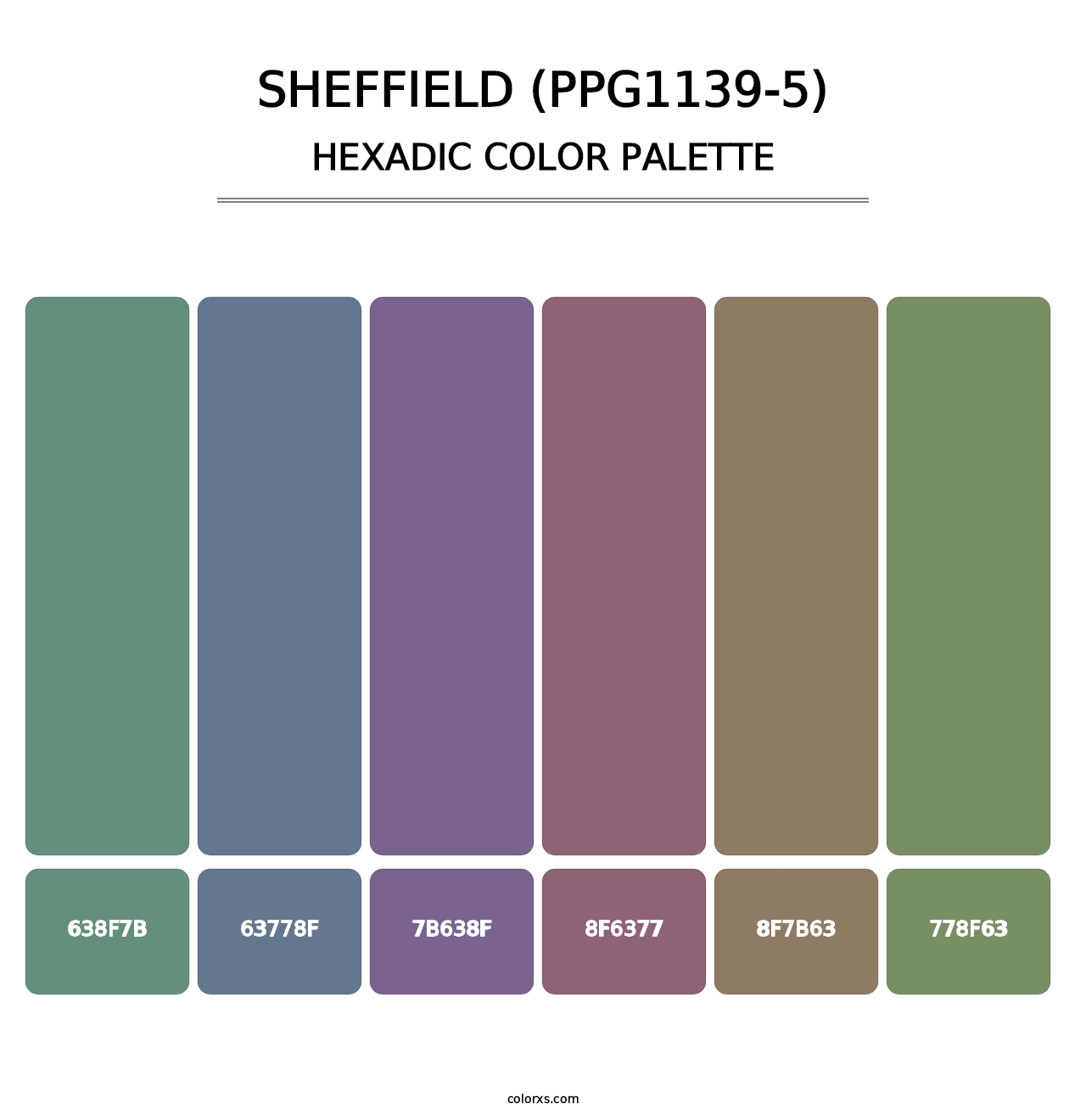 Sheffield (PPG1139-5) - Hexadic Color Palette