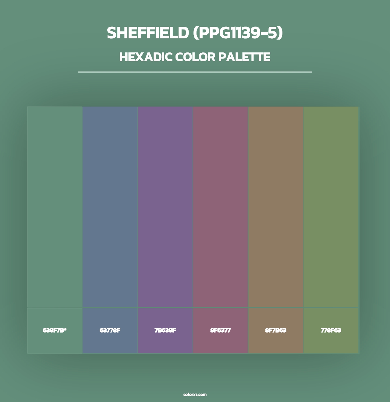 Sheffield (PPG1139-5) - Hexadic Color Palette