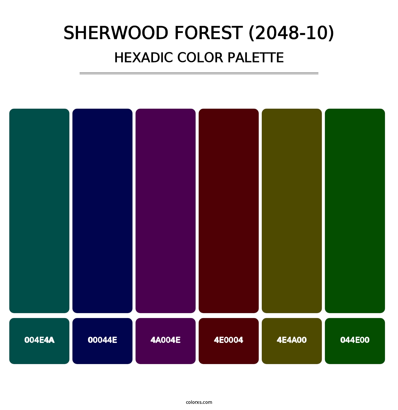 Sherwood Forest (2048-10) - Hexadic Color Palette