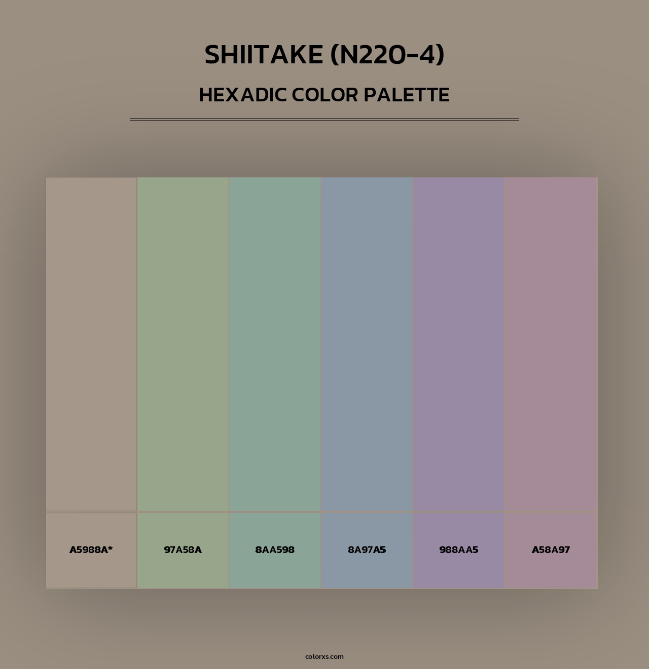 Shiitake (N220-4) - Hexadic Color Palette
