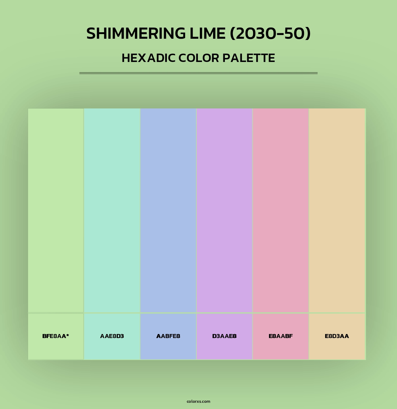 Shimmering Lime (2030-50) - Hexadic Color Palette