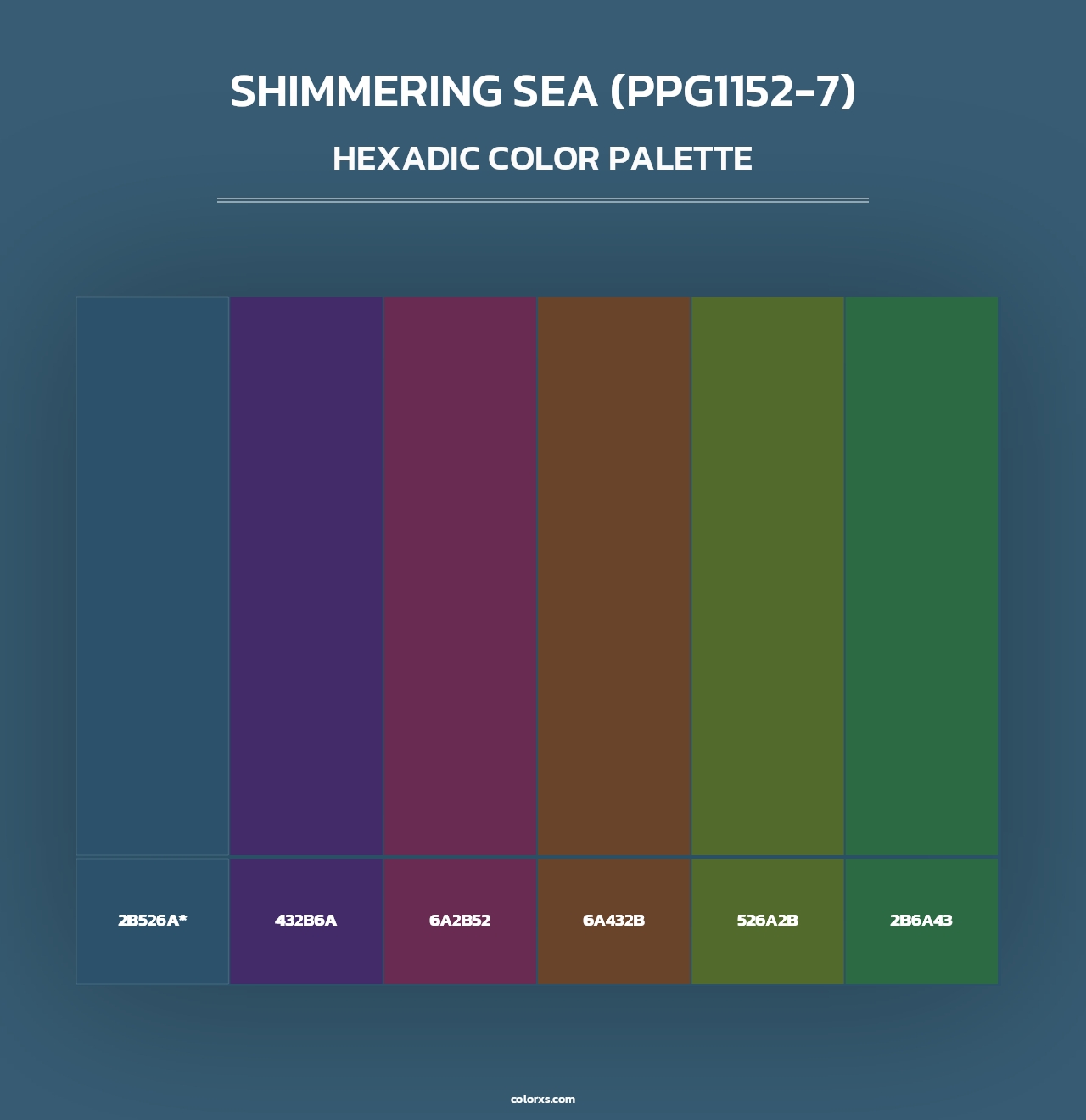 Shimmering Sea (PPG1152-7) - Hexadic Color Palette