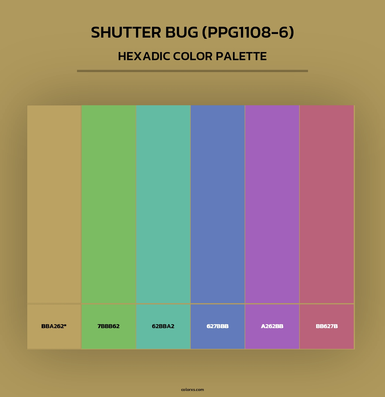 Shutter Bug (PPG1108-6) - Hexadic Color Palette