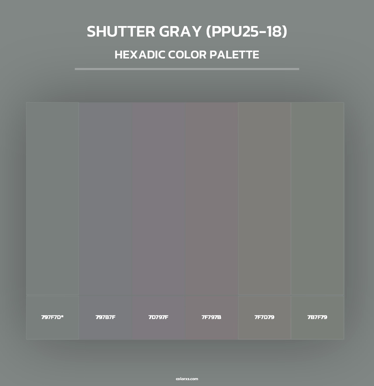 Shutter Gray (PPU25-18) - Hexadic Color Palette