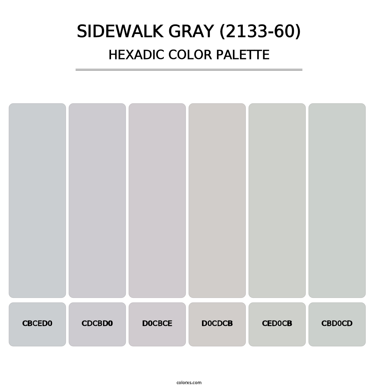 Sidewalk Gray (2133-60) - Hexadic Color Palette