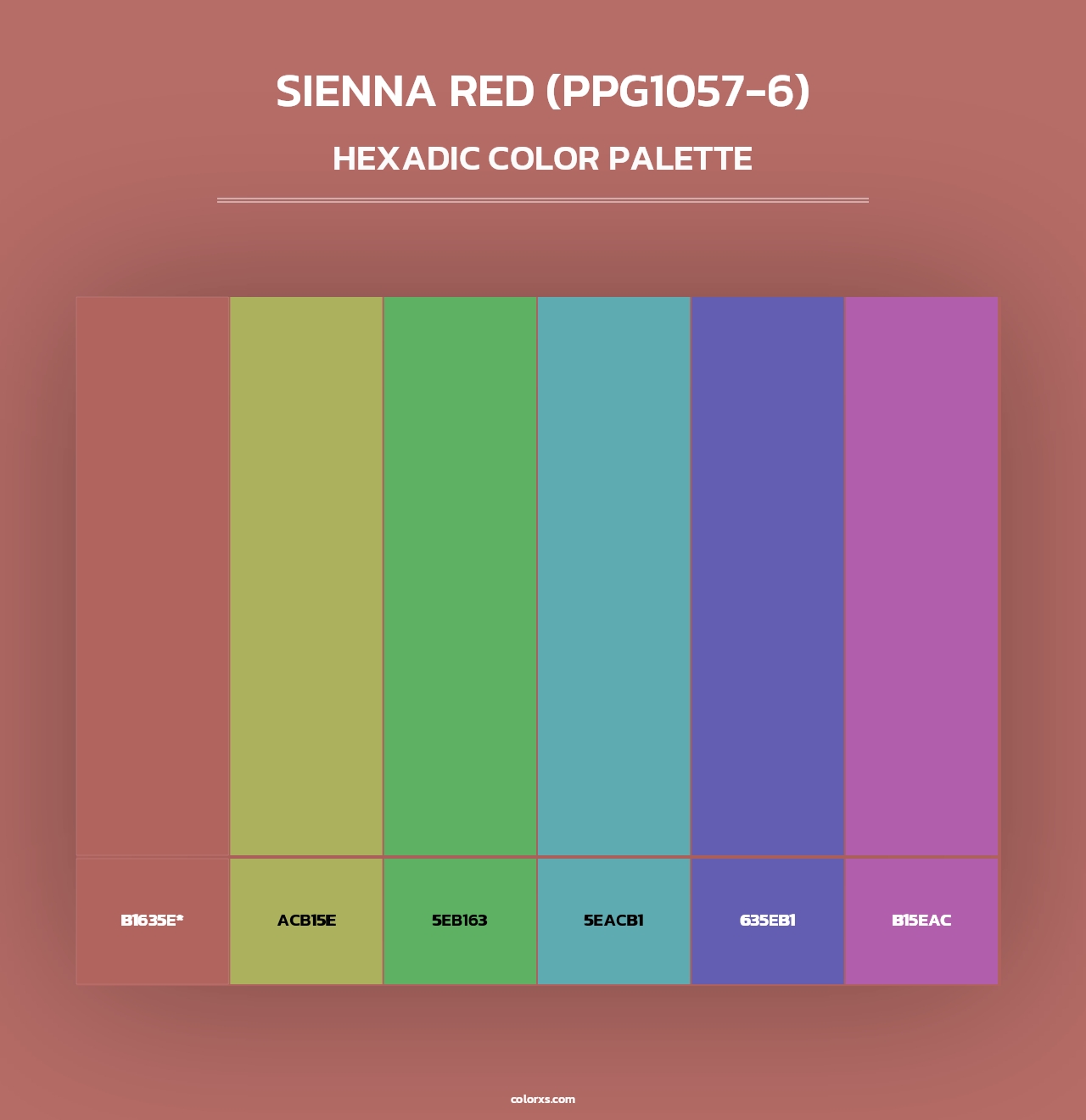 Sienna Red (PPG1057-6) - Hexadic Color Palette