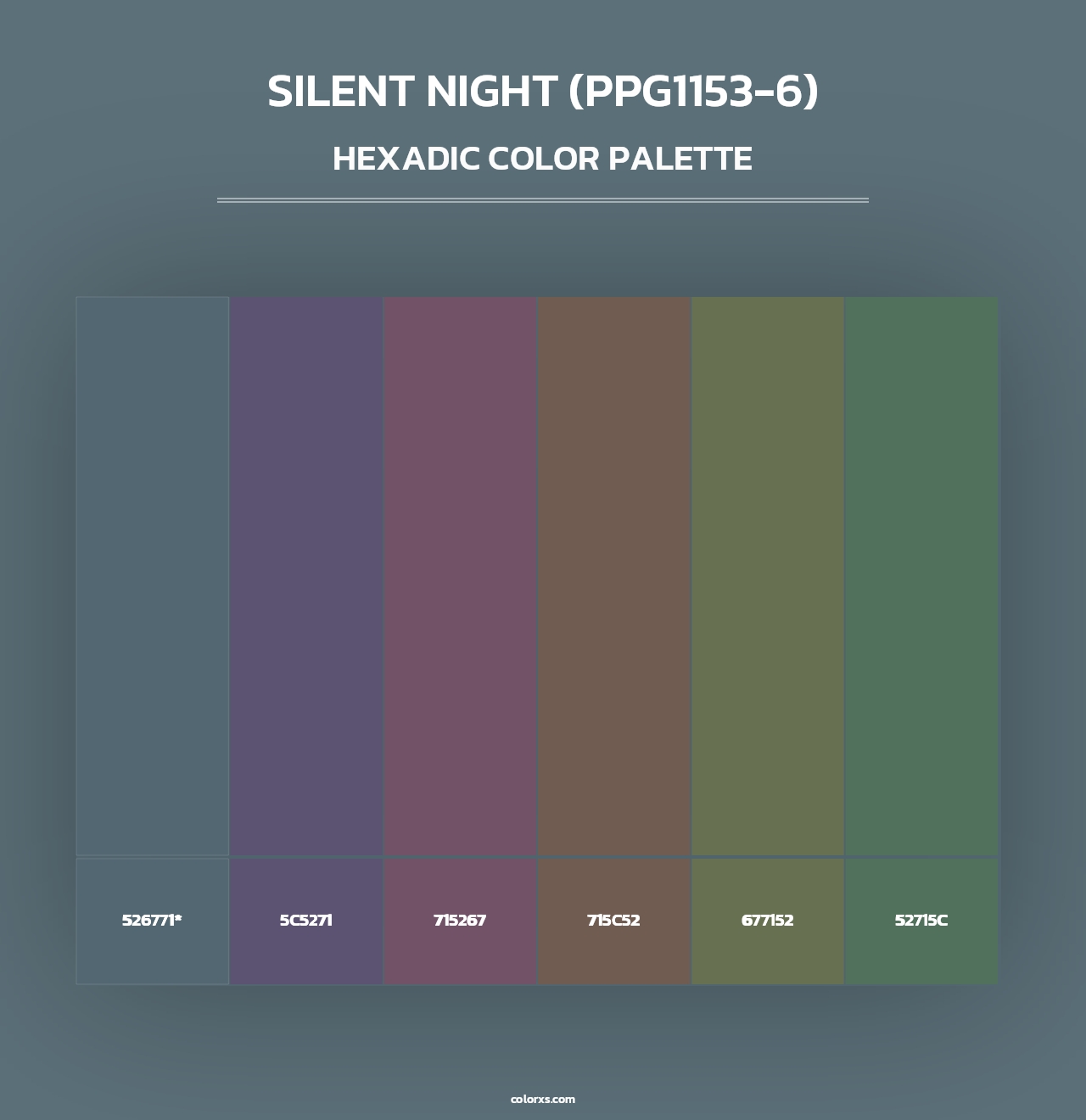 Silent Night (PPG1153-6) - Hexadic Color Palette
