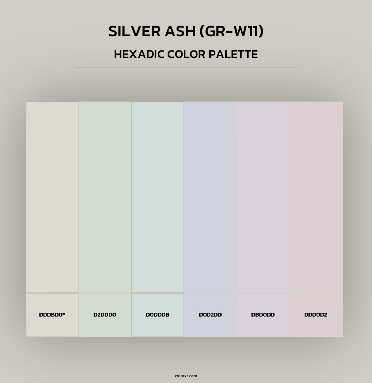 Silver Ash (GR-W11) - Hexadic Color Palette
