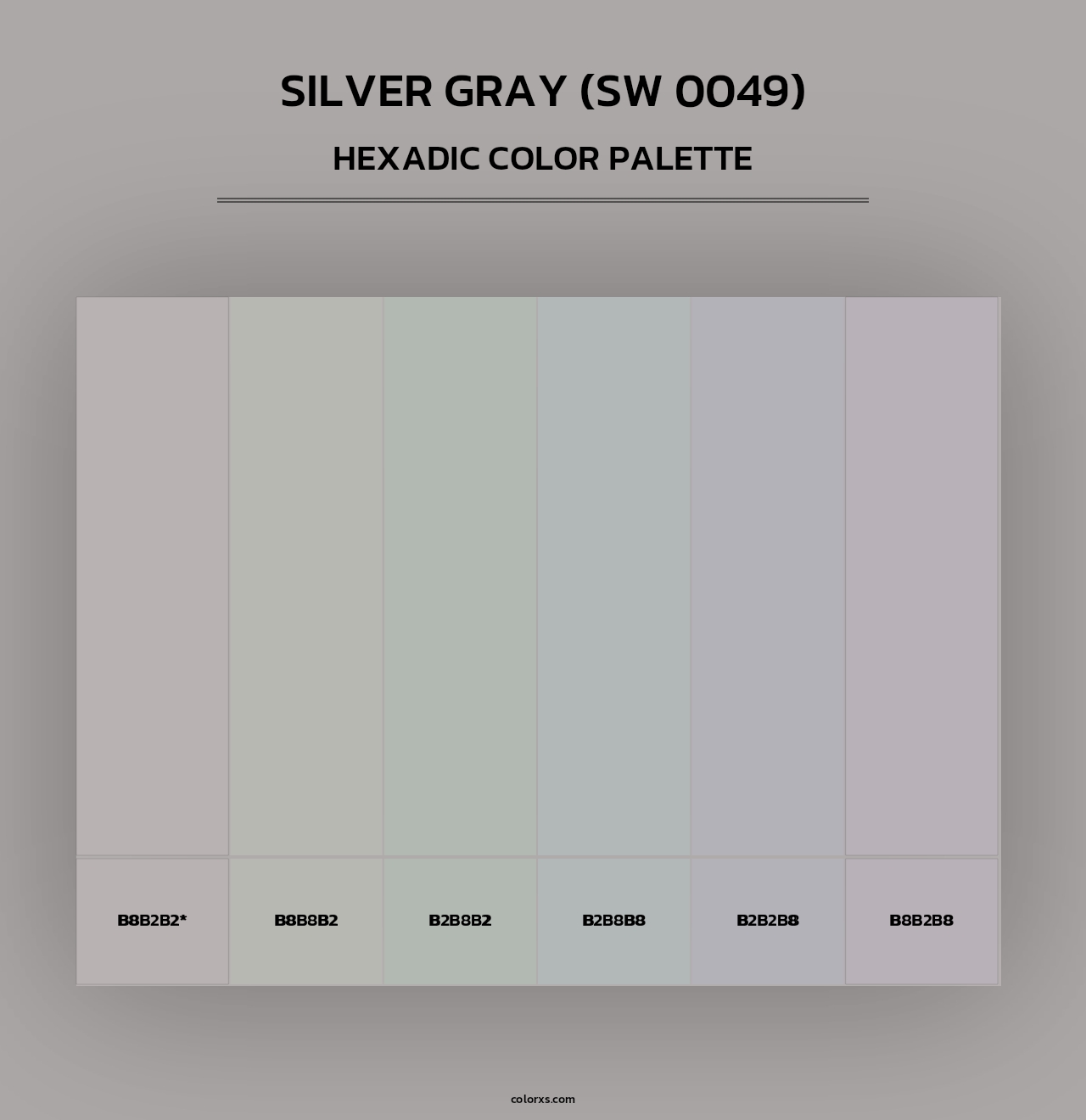 Silver Gray (SW 0049) - Hexadic Color Palette