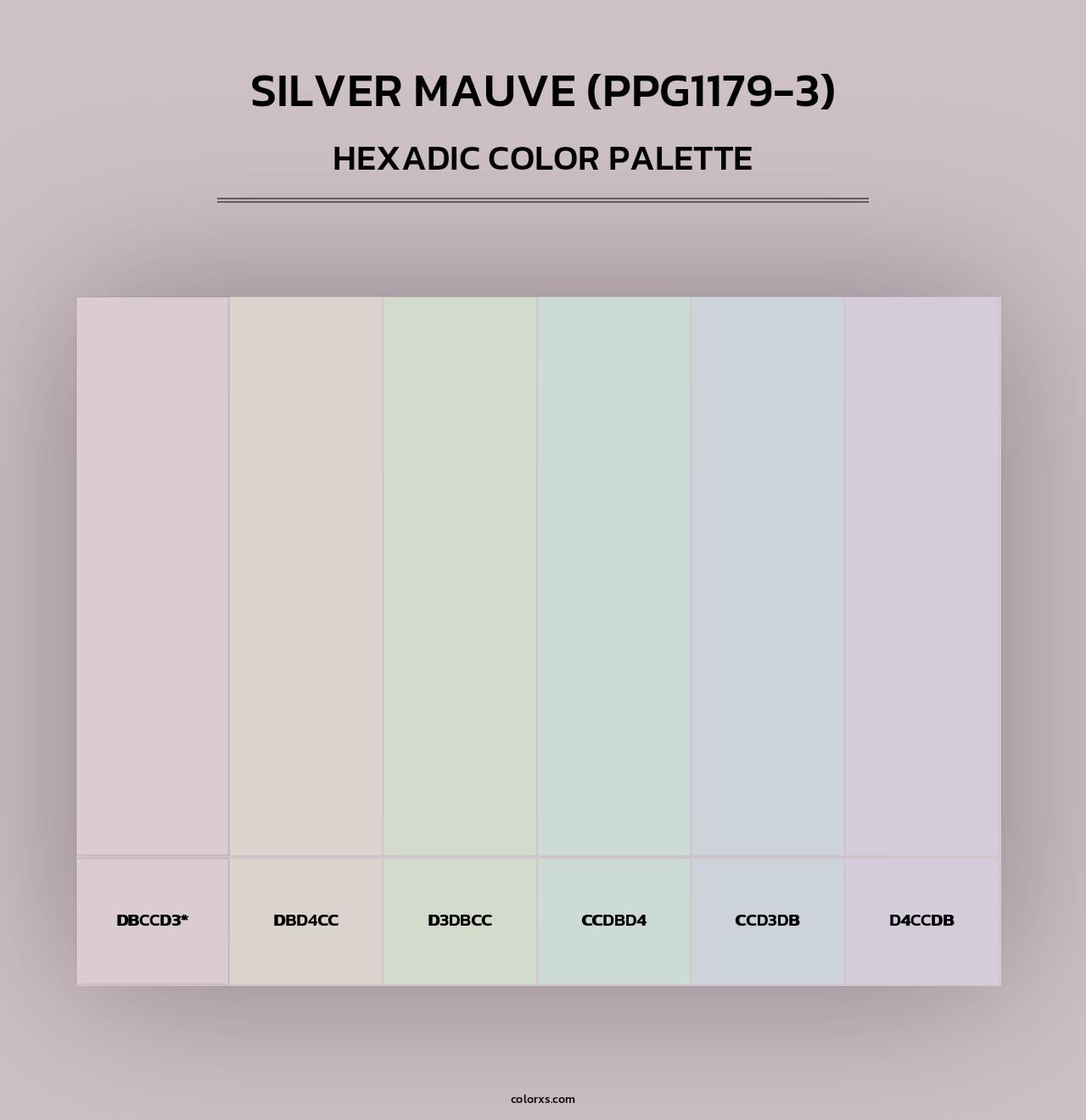 Silver Mauve (PPG1179-3) - Hexadic Color Palette