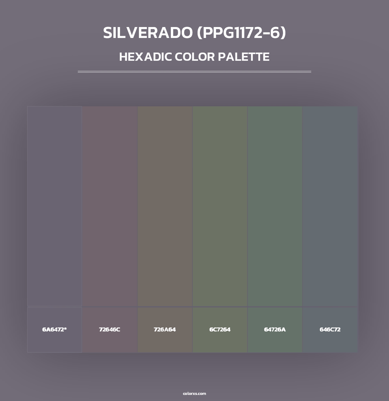 Silverado (PPG1172-6) - Hexadic Color Palette