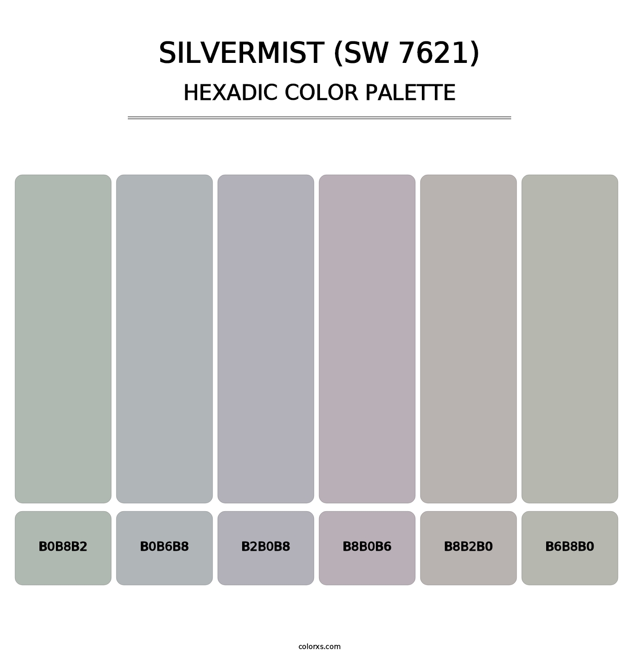 Silvermist (SW 7621) - Hexadic Color Palette