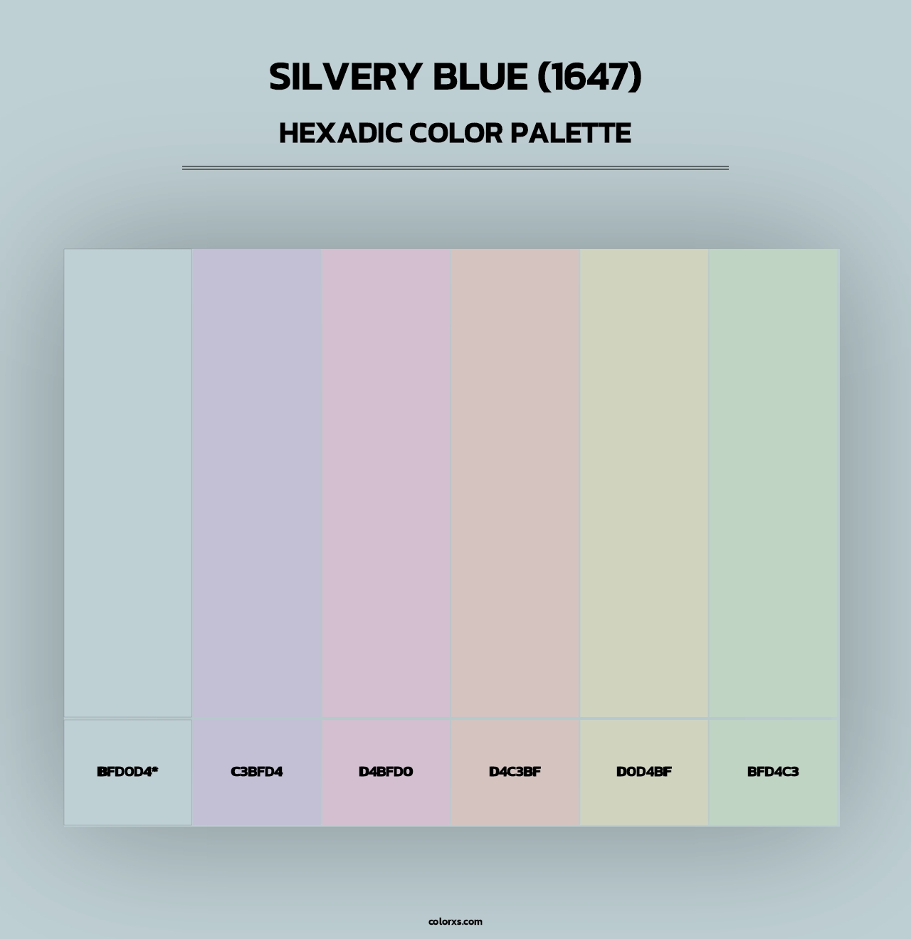 Silvery Blue (1647) - Hexadic Color Palette