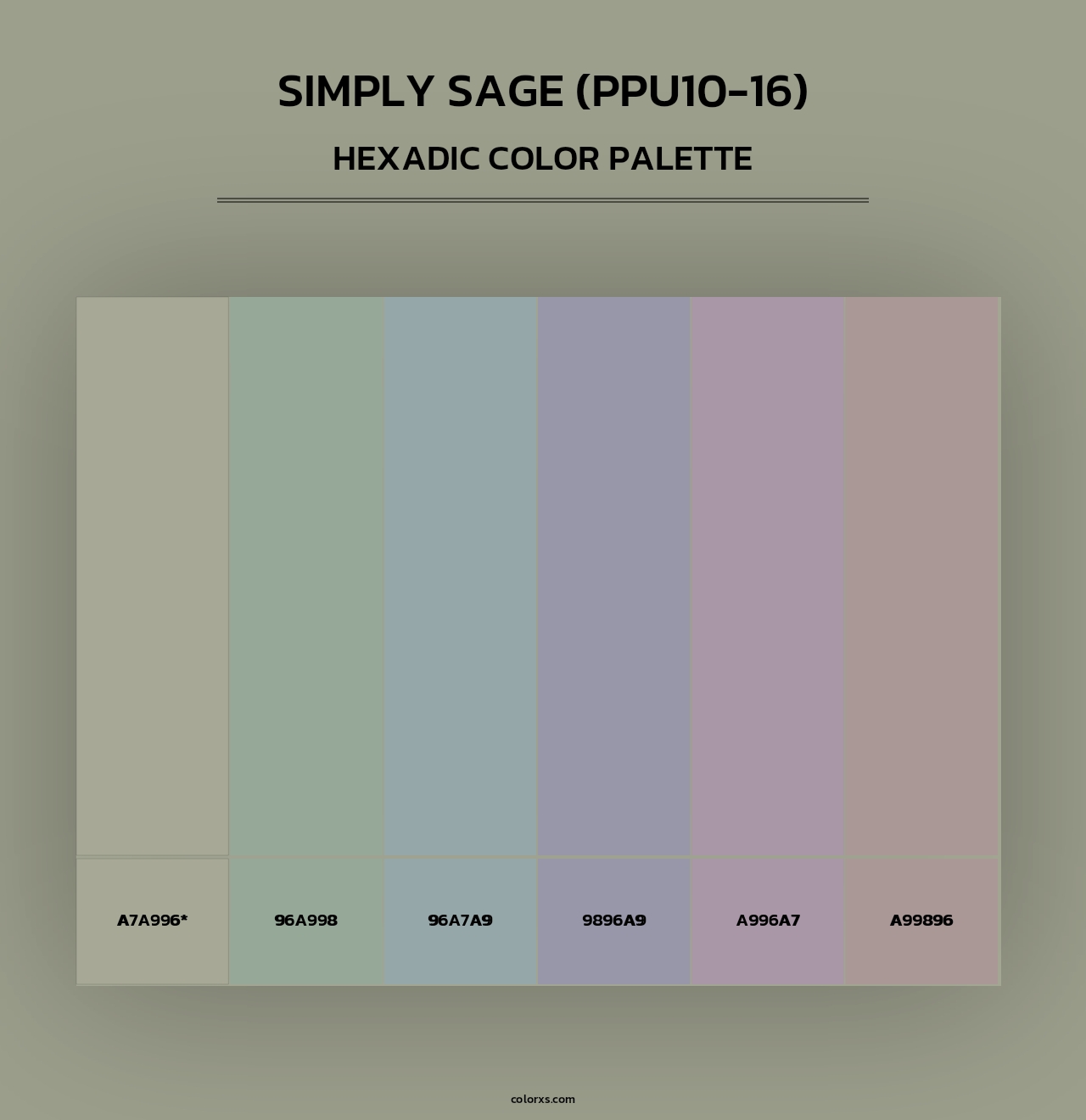 Simply Sage (PPU10-16) - Hexadic Color Palette