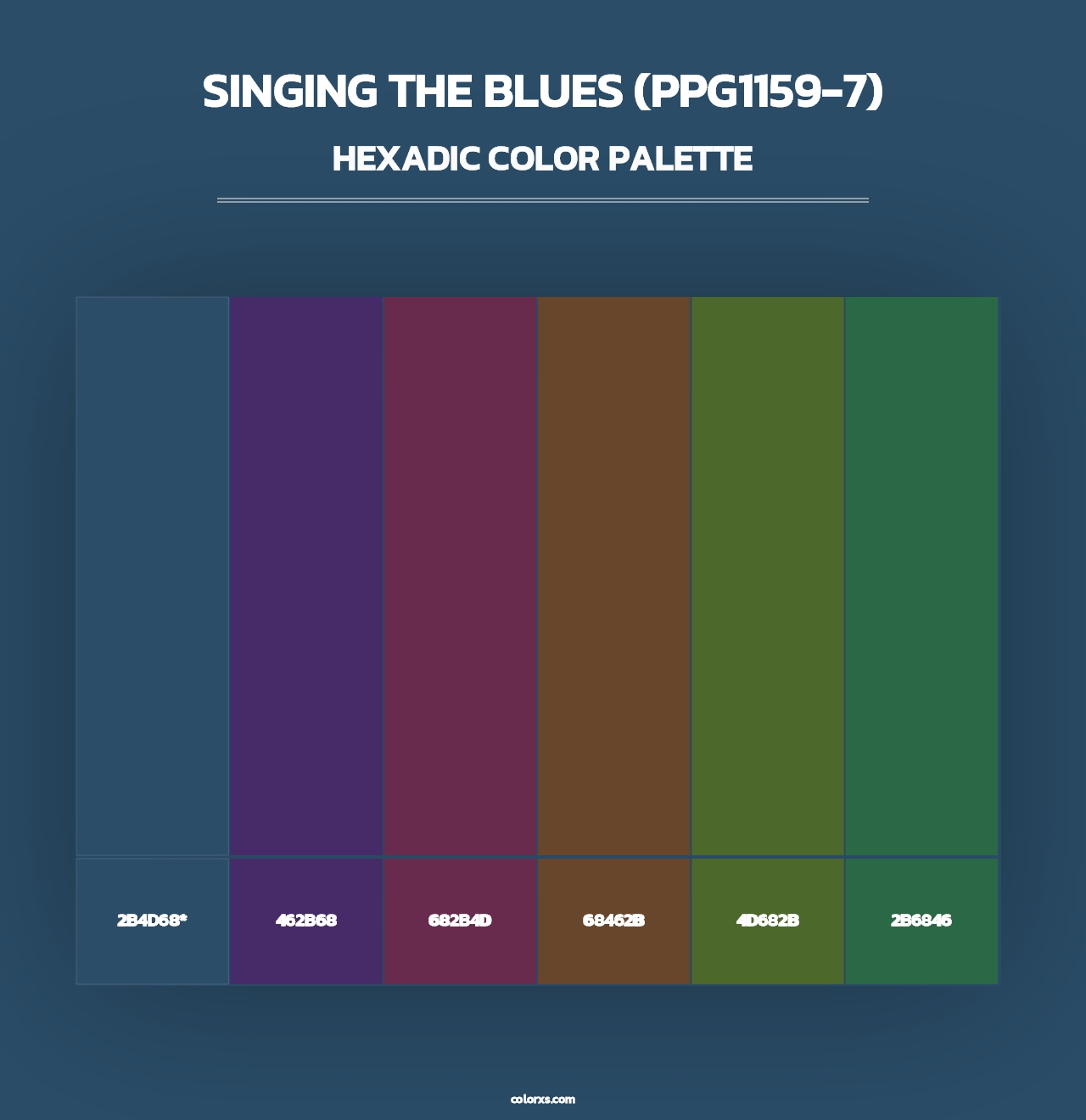 Singing The Blues (PPG1159-7) - Hexadic Color Palette