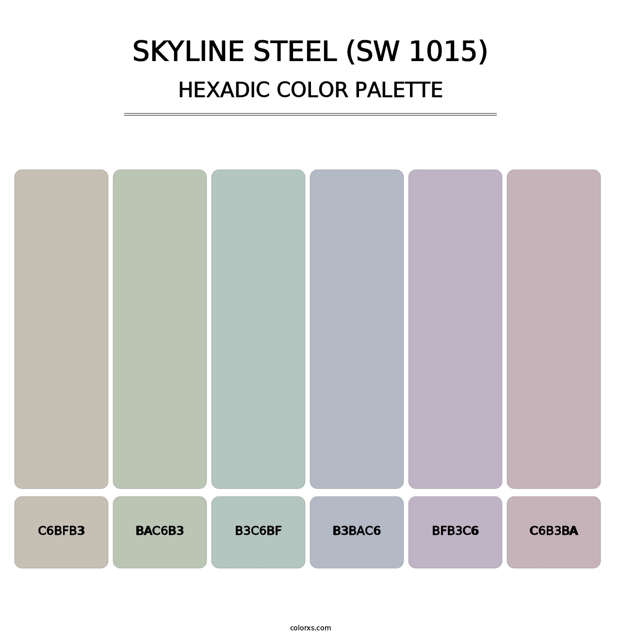 Skyline Steel (SW 1015) - Hexadic Color Palette