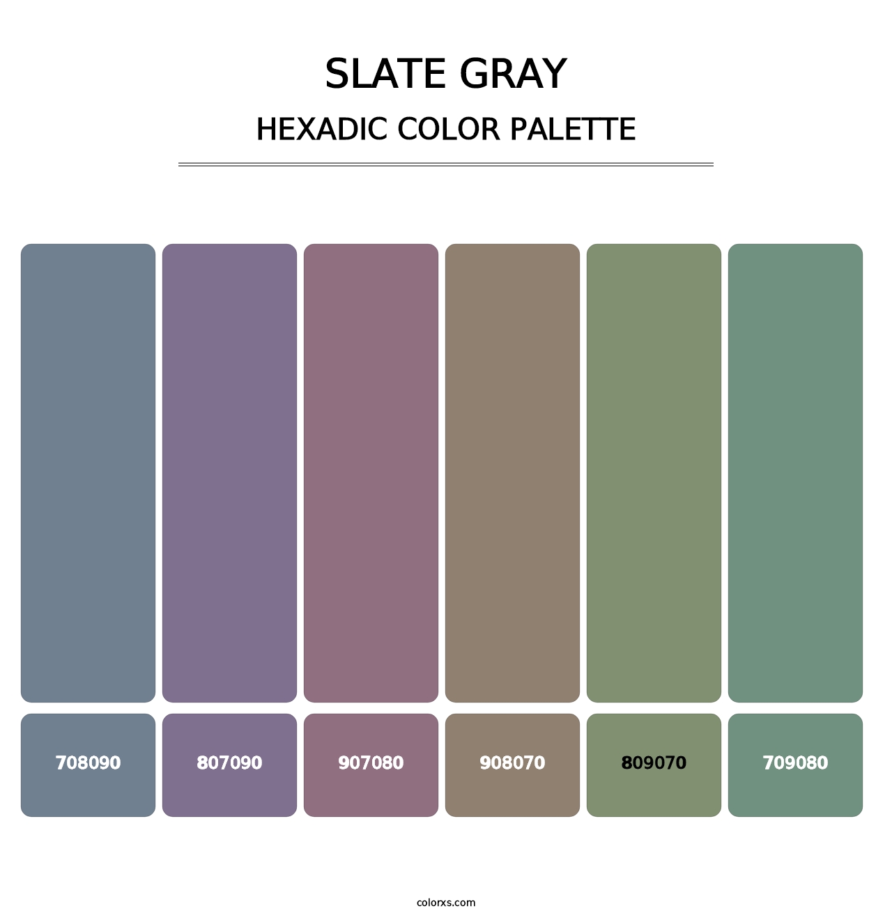 Slate Gray - Hexadic Color Palette