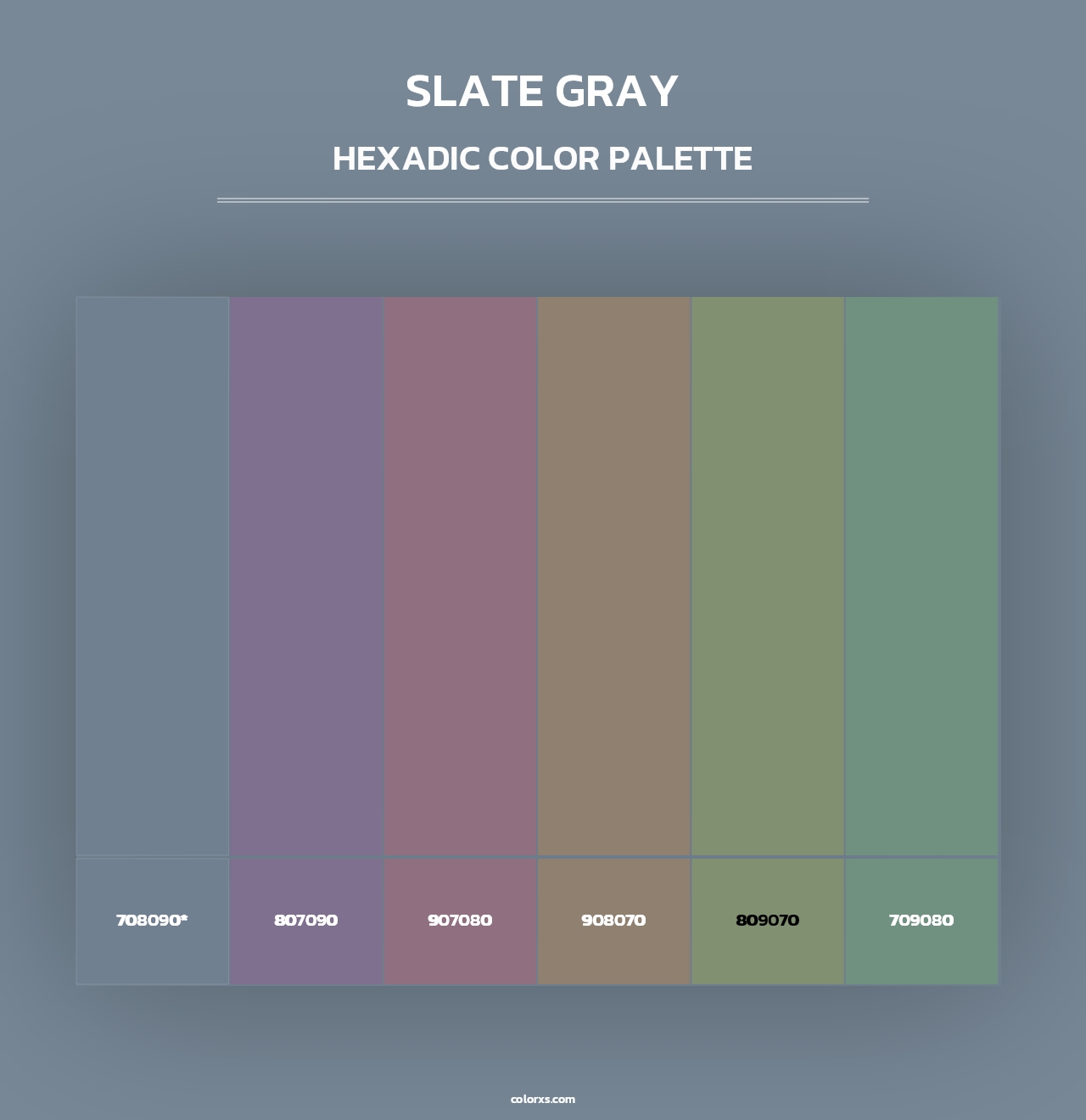 Slate Gray - Hexadic Color Palette