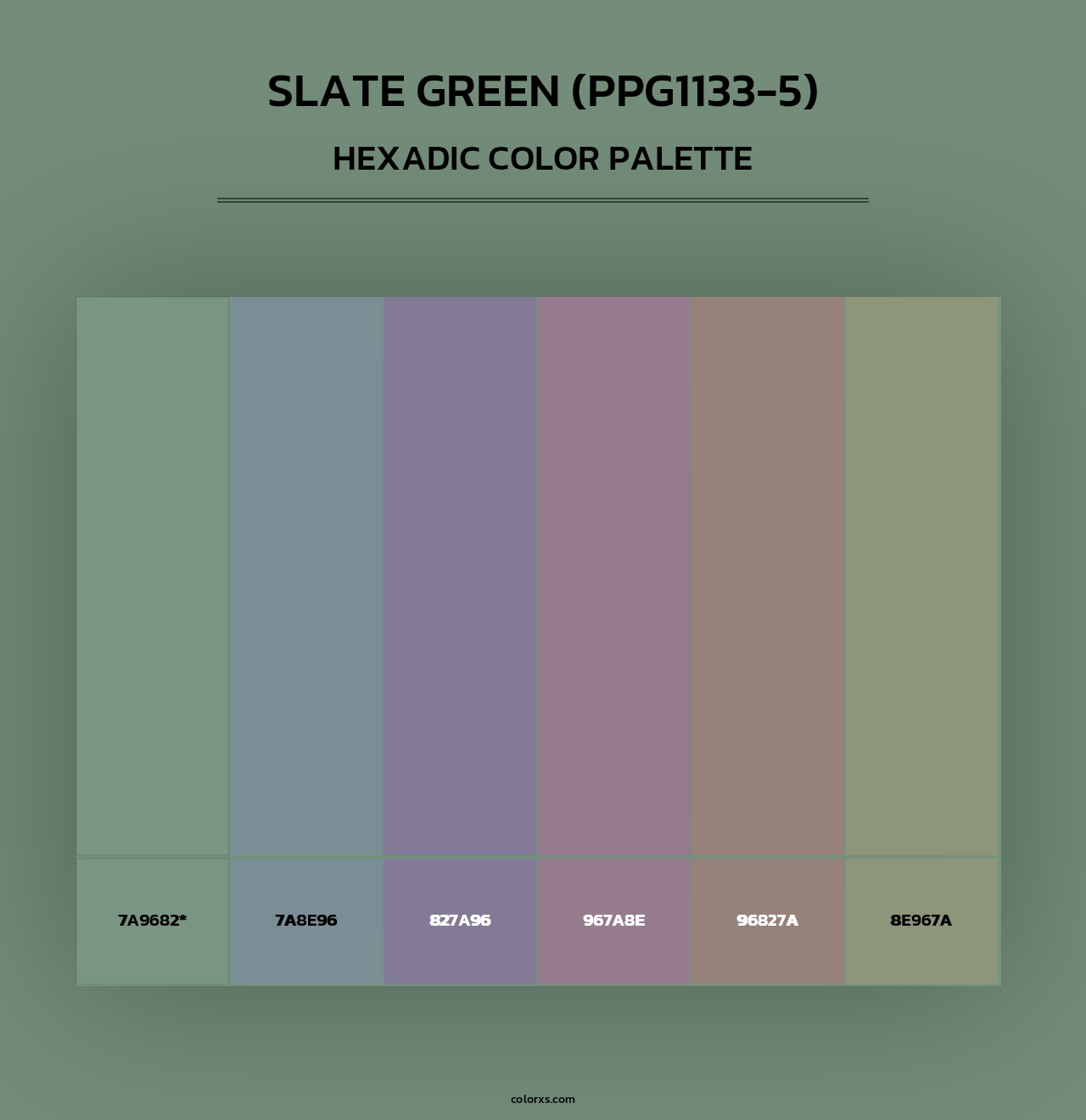 Slate Green (PPG1133-5) - Hexadic Color Palette