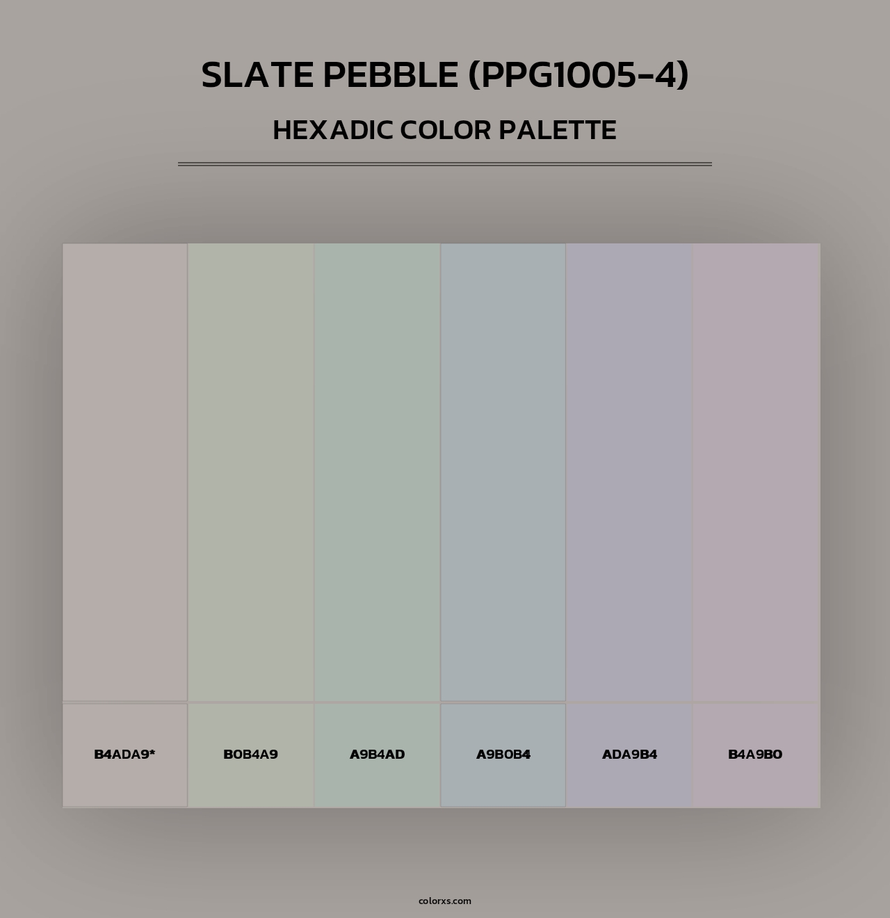 Slate Pebble (PPG1005-4) - Hexadic Color Palette