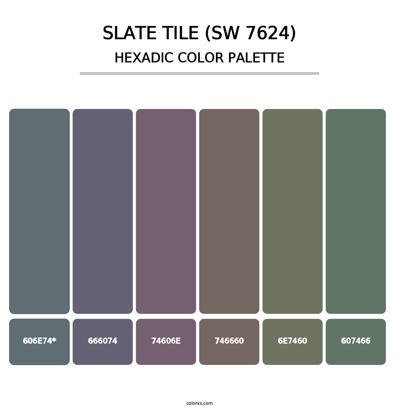 Slate Tile (SW 7624) - Hexadic Color Palette