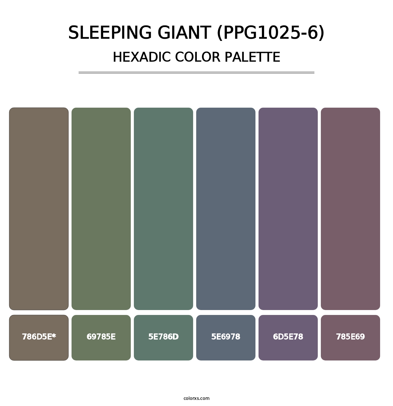 Sleeping Giant (PPG1025-6) - Hexadic Color Palette