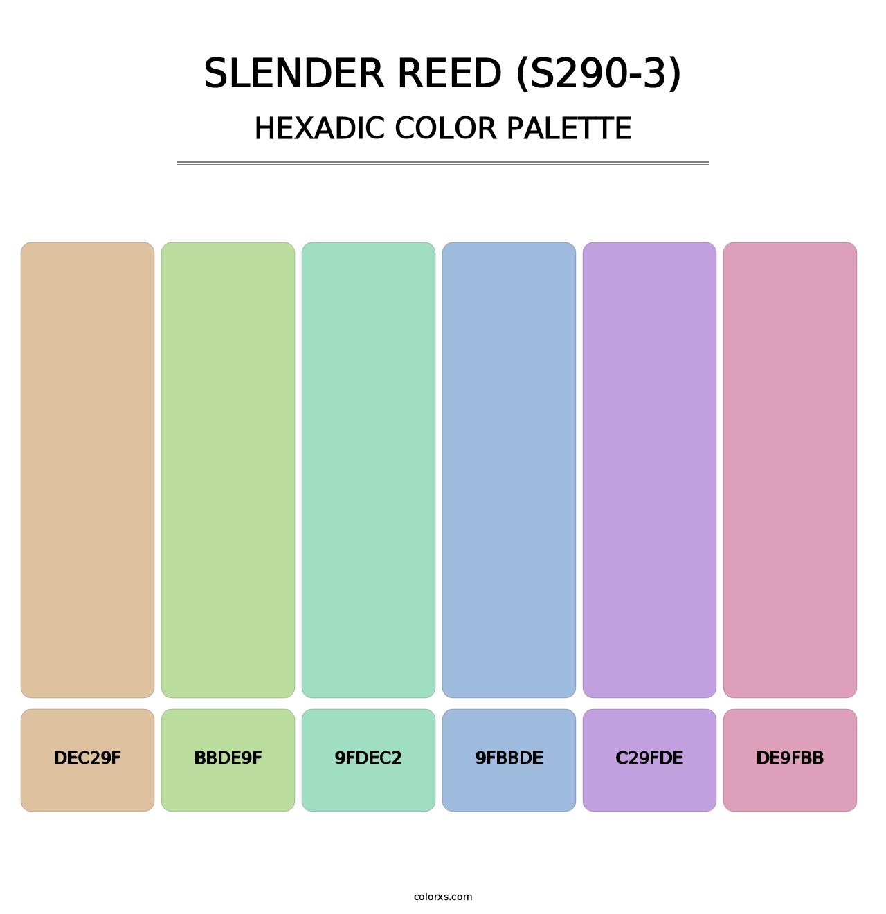 Slender Reed (S290-3) - Hexadic Color Palette