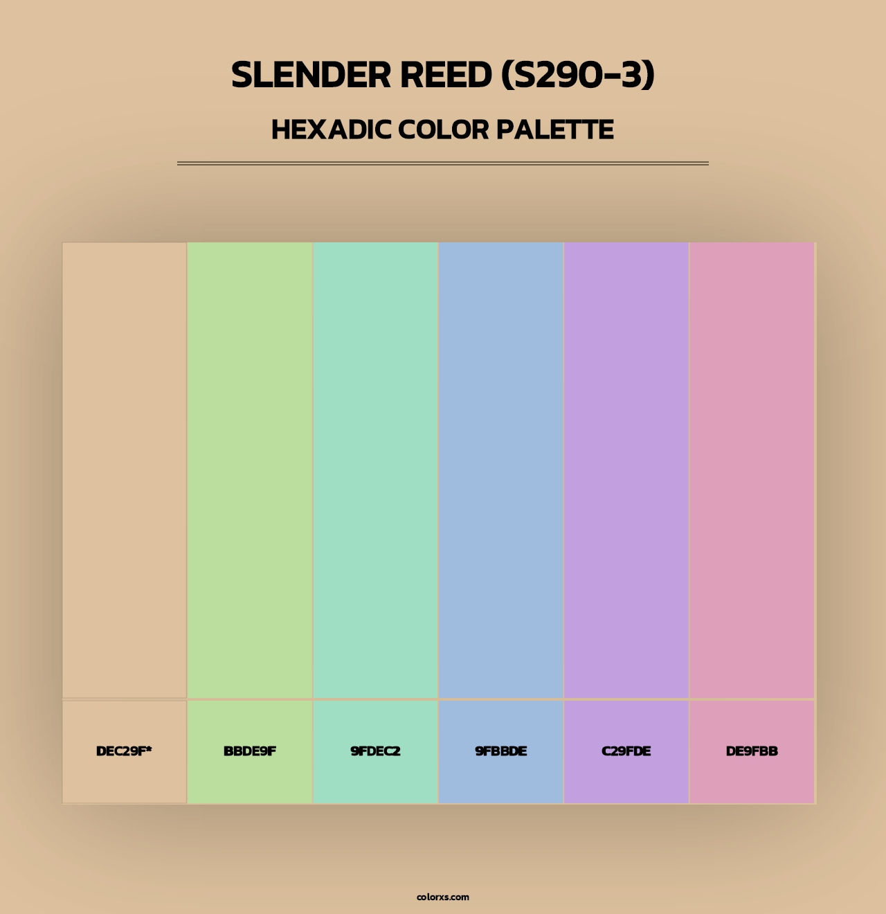 Slender Reed (S290-3) - Hexadic Color Palette