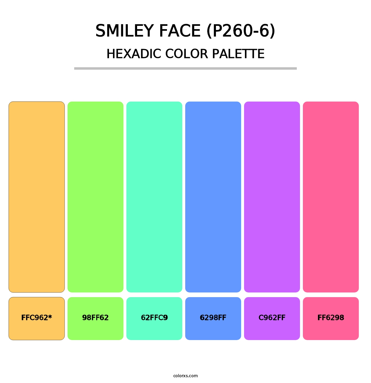 Smiley Face (P260-6) - Hexadic Color Palette