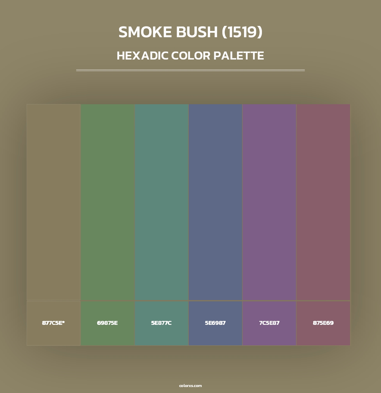 Smoke Bush (1519) - Hexadic Color Palette