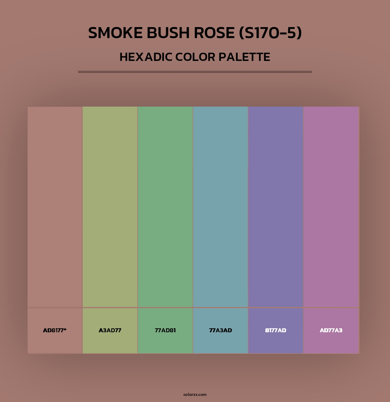 Smoke Bush Rose (S170-5) - Hexadic Color Palette