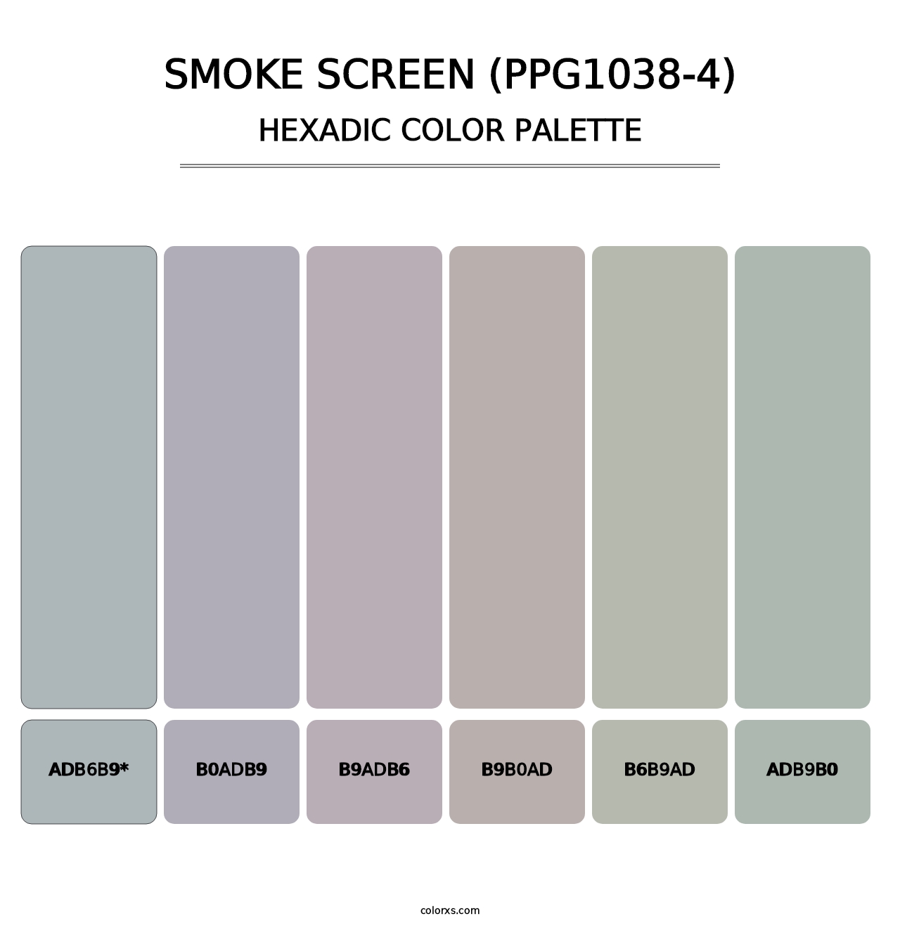 Smoke Screen (PPG1038-4) - Hexadic Color Palette