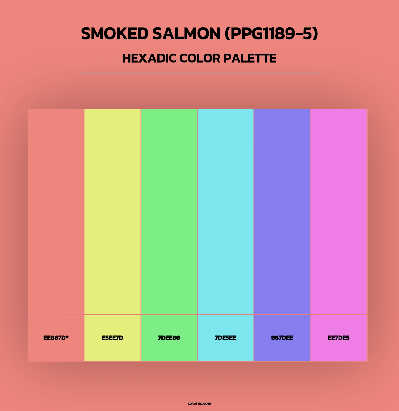 Smoked Salmon (PPG1189-5) - Hexadic Color Palette