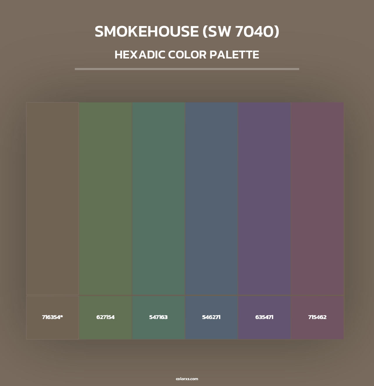 Smokehouse (SW 7040) - Hexadic Color Palette