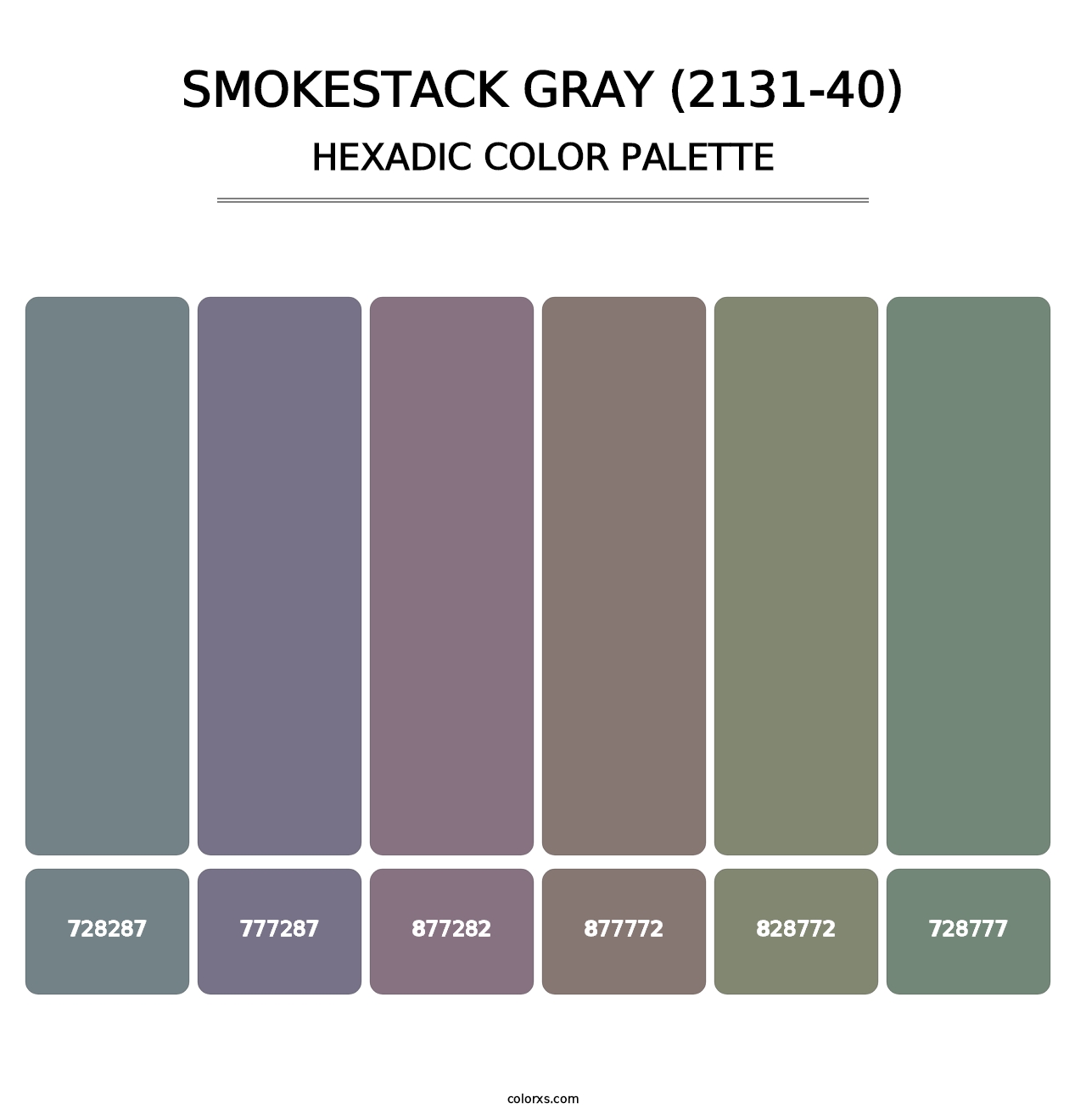 Smokestack Gray (2131-40) - Hexadic Color Palette